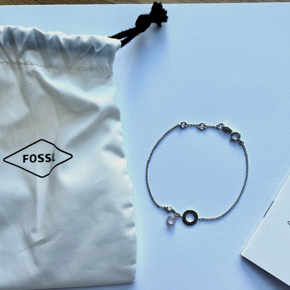 Fossil Silver Bracelet with Charm
